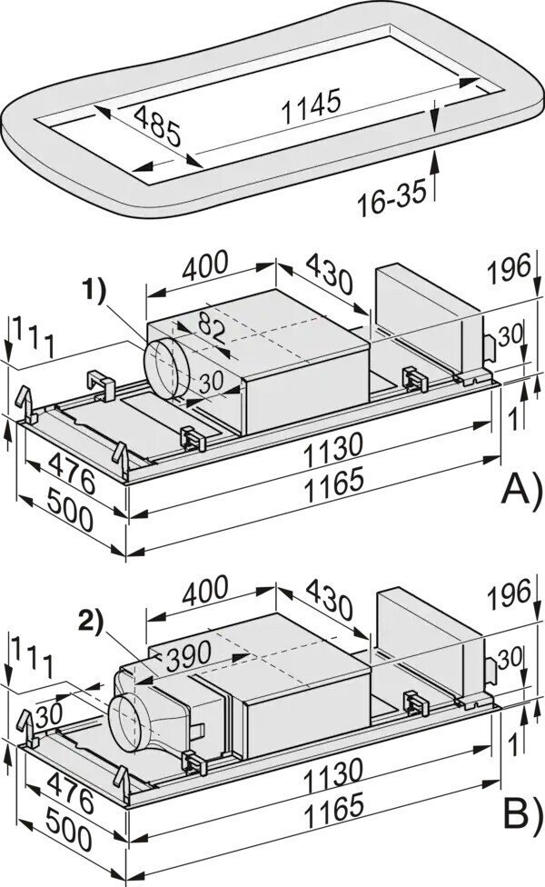 Вытяжка потолочная Miele DAC 4240 Stella Ambient белая